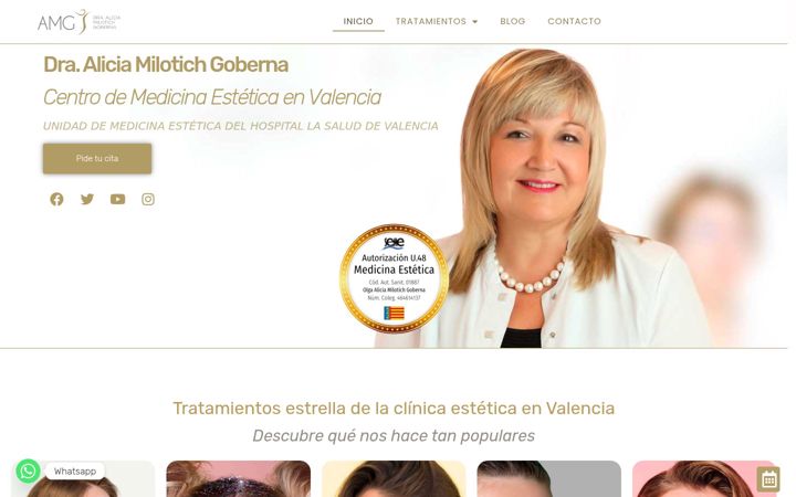 Screenshot of clinicadoctoramilotich.com