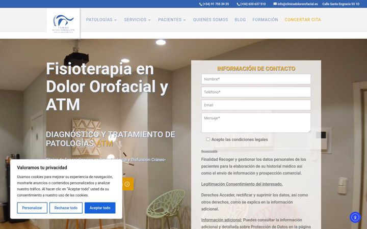 Screenshot of clinicadolororofacial.es