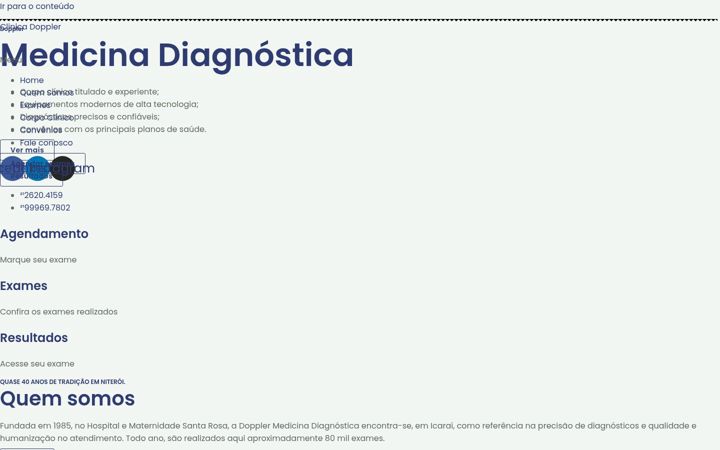 Screenshot di clinicadoppler.com.br