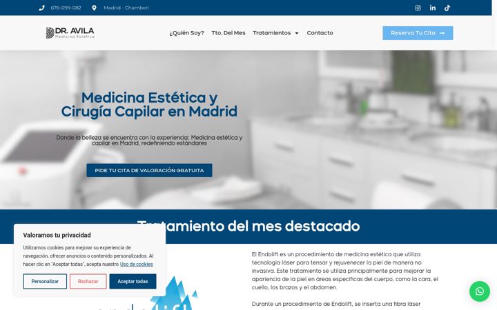 Screenshot of clinicadravila.com