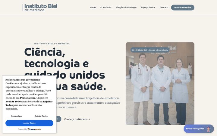 Screenshot di clinicadrbiel.com.br