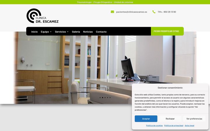 Skærmbillede af clinicadrescamez.es
