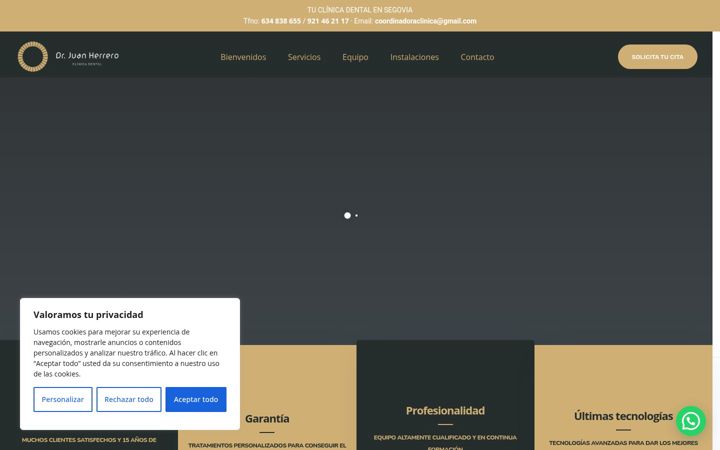 Screenshot of clinicadrjuanherrero.com