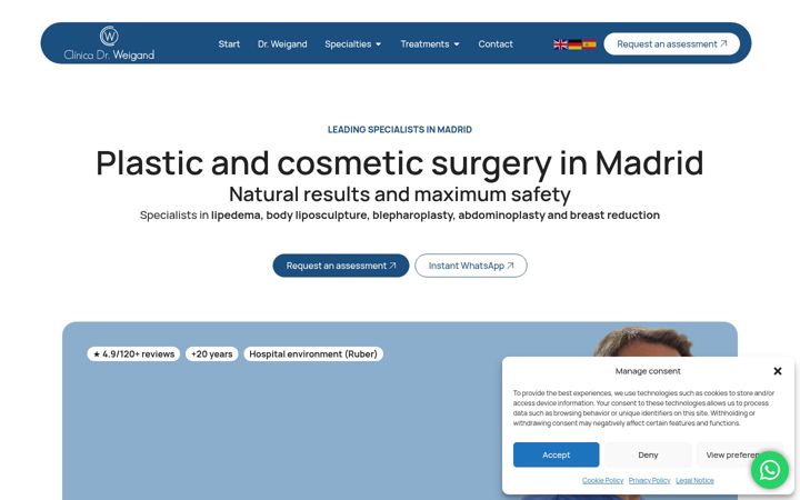 Screenshot of clinicadrweigand.com
