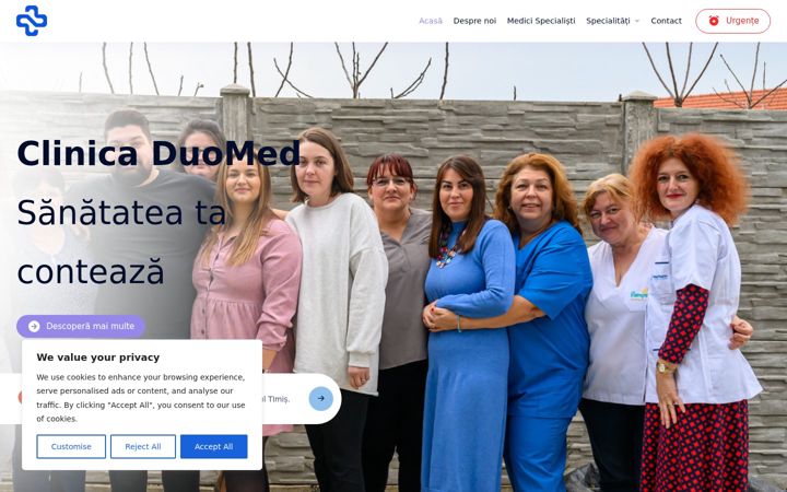 Screenshot van clinicaduomed.ro