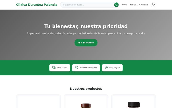 Screenshot of clinicadurantezpalencia.es