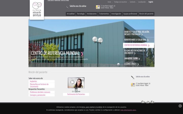 Screenshot of clinicaeduardoanitua.com