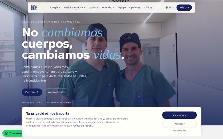 Screenshot of clinicaegos.com