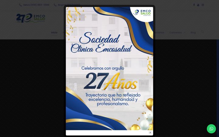 Screenshot of clinicaemcosalud.com