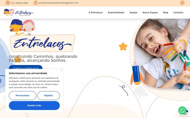 Screenshot di clinicaentrelacos.com.br