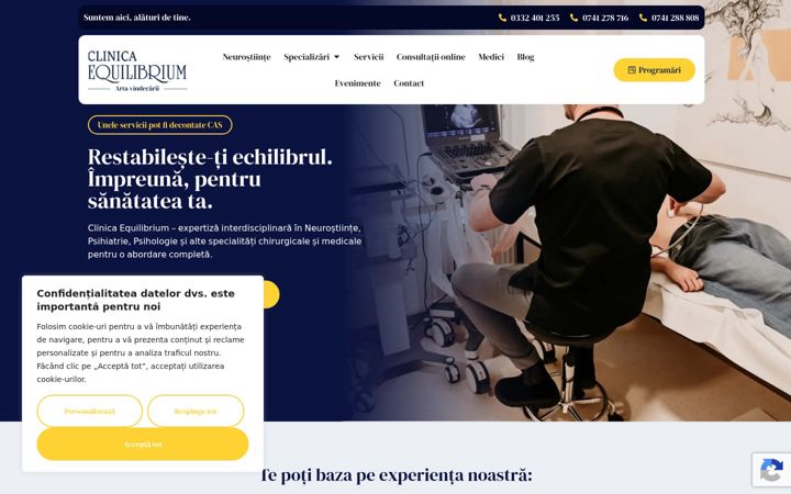 Screenshot van clinicaequilibrium.ro