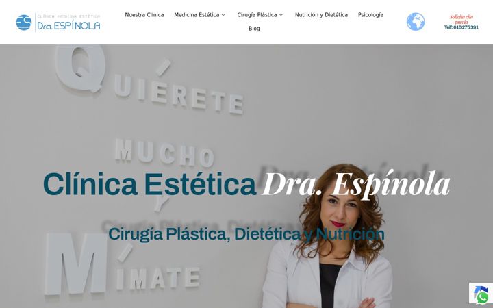 Kuvakaappaus sivustosta clinicaespinola.com