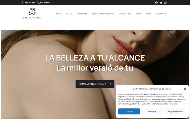 Screenshot of clinicaesteticaalicante.com