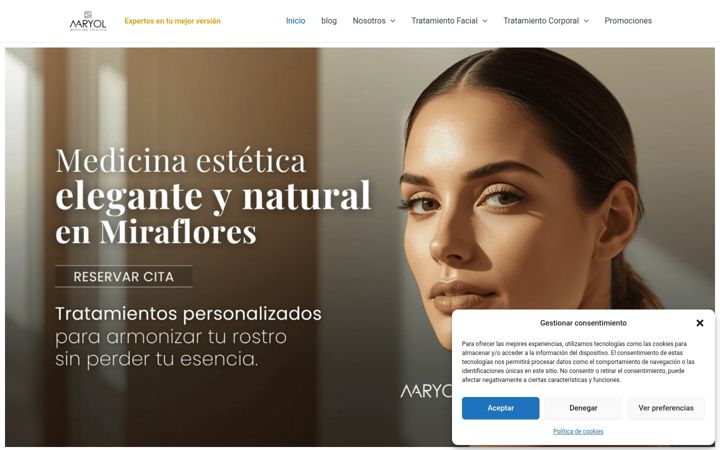 Screenshot of clinicaesteticamaryol.com