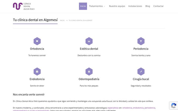 Screenshot of clinicafelici.com