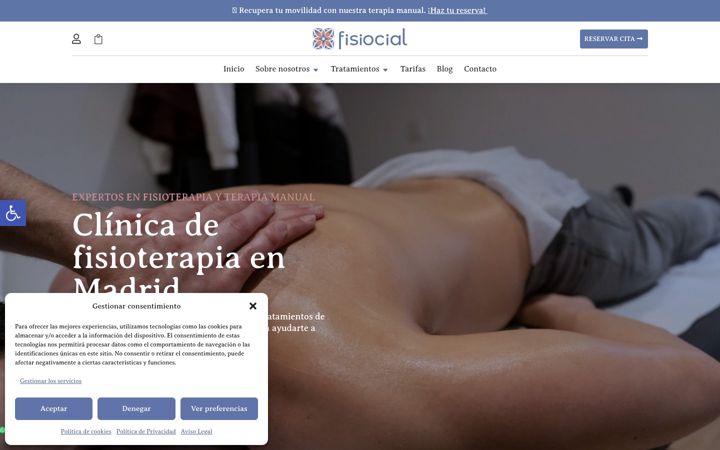 Ekrānuzņēmums no clinicafisiocial.es