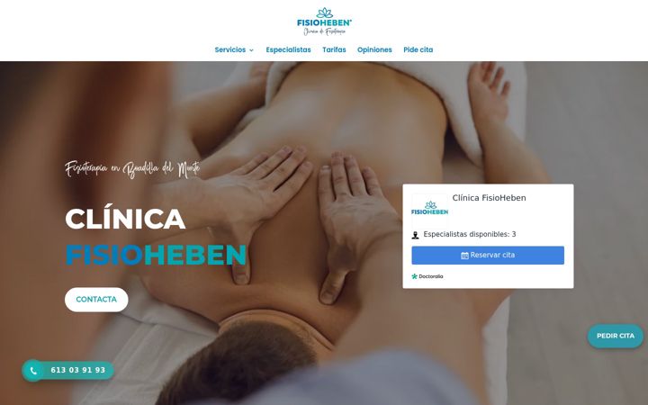 Ekrānuzņēmums no clinicafisioheben.es