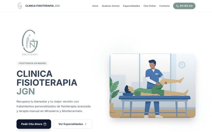 Screenshot of clinicafisioterapiajgn.es