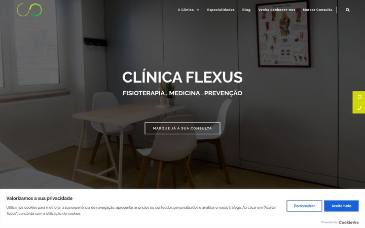Ekrano kopija clinicaflexus.pt