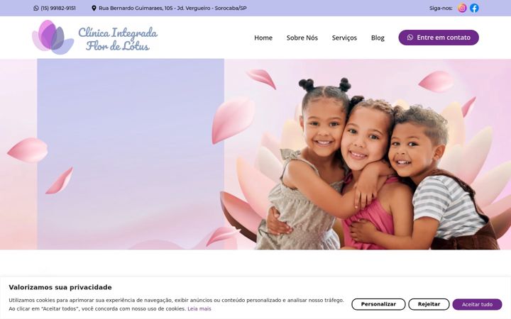 Screenshot di clinicaflordelotussorocaba.com.br