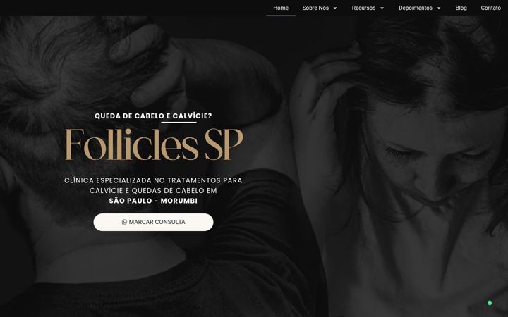 Screenshot of clinicafollicles.com.br