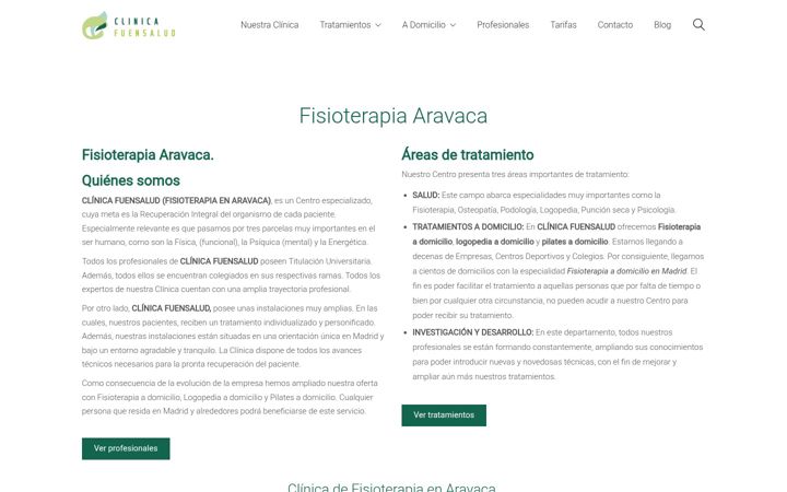 Screenshot of clinicafuensalud.com