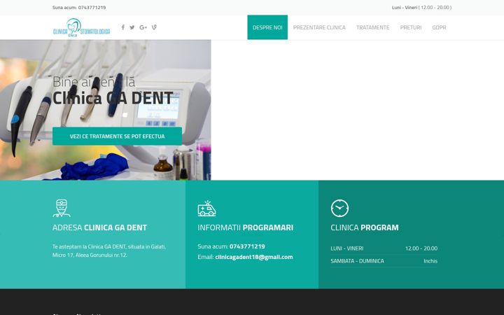 Skjermbilde av clinicagadent.ro