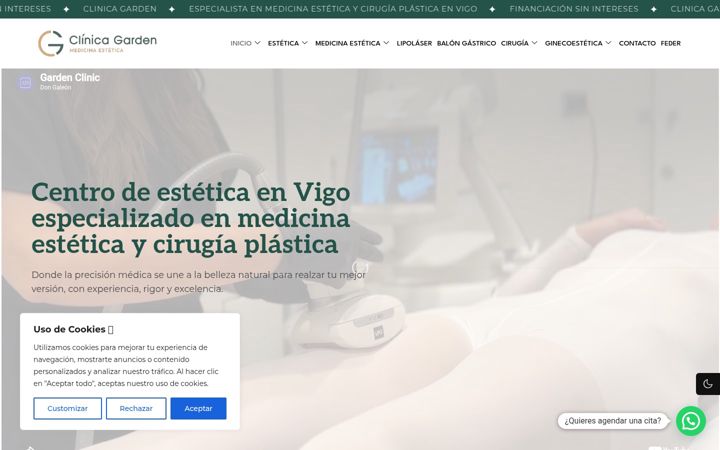 Screenshot of clinicagardenvigo.com