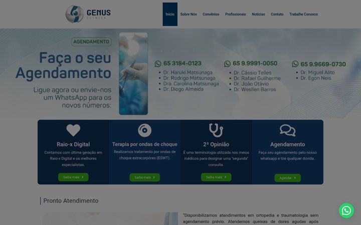 Screenshot di clinicagenus.com.br