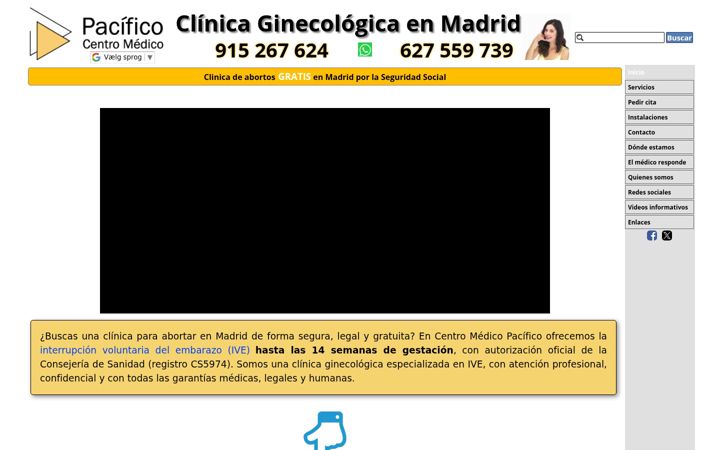 Screenshot of clinicaginecologicamadrid.com