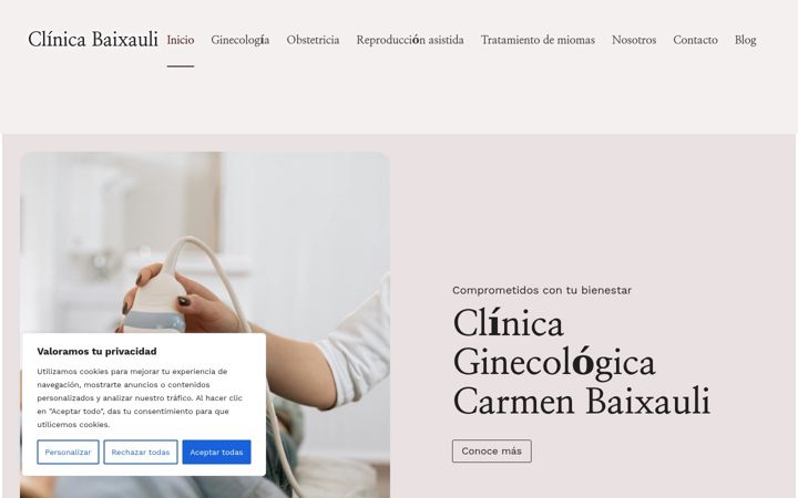 Screenshot of clinicaginevalencia.com