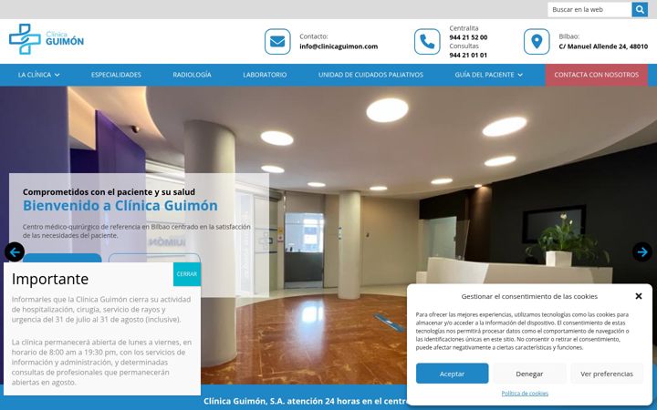 Screenshot of clinicaguimon.com