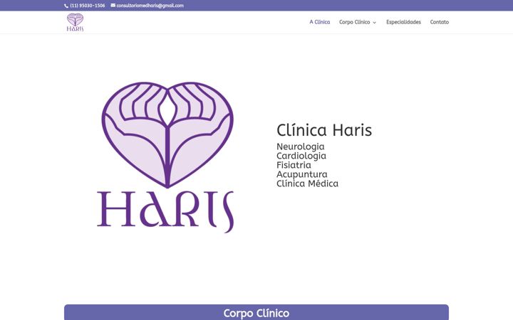 Kuvakaappaus sivustosta clinicaharis.com.br