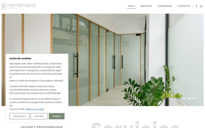 Screenshot of clinicahernansanz.es