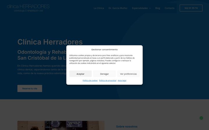Screenshot of clinicaherradores.com