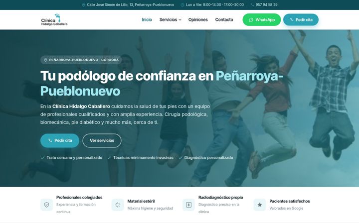 Screenshot of clinicahidalgocaballero.com