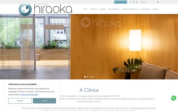 Screenshot of clinicahiraoka.com.br
