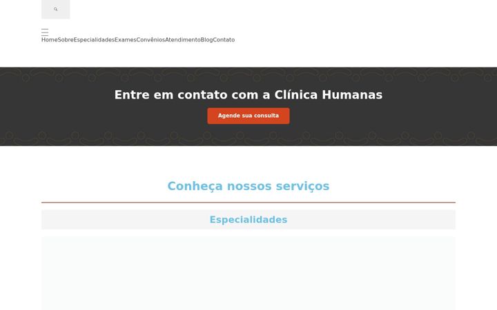 Skärmbild av clinicahumanas.com.br