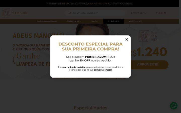 Skärmbild av clinicahumanita.com.br