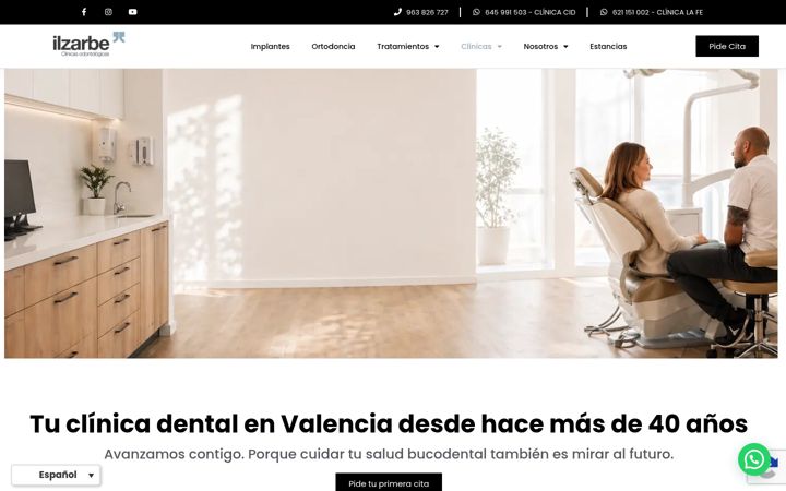 Skærmbillede af clinicailzarbe.es