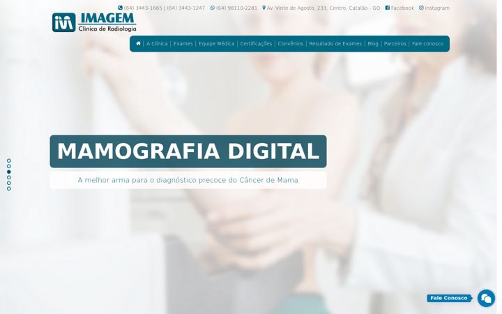 Skärmbild av clinicaimagemcatalao.com.br