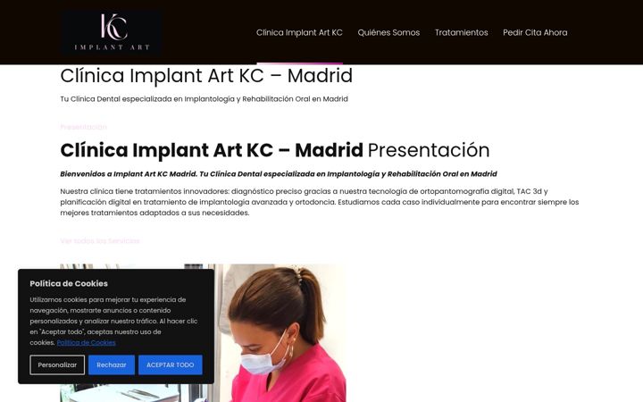 Screenshot of clinicaimplantart.es