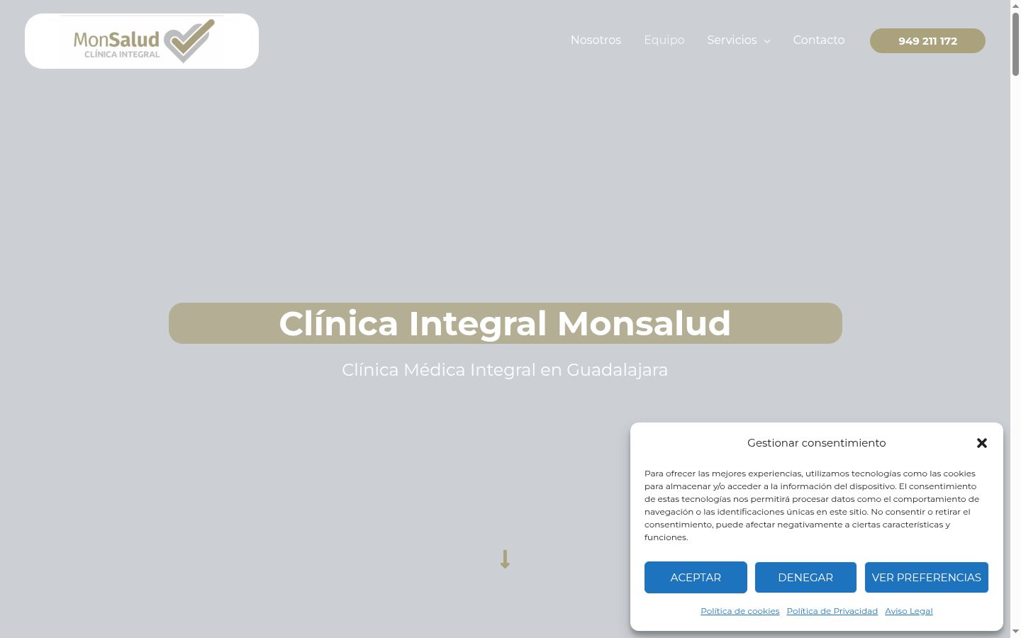 Screenshot del banner di consenso mostrato prima di qualsiasi interazione