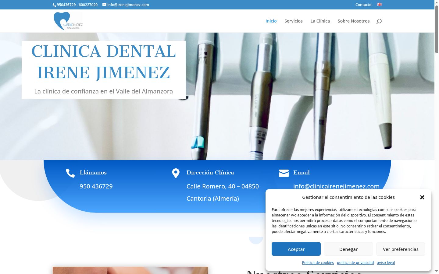 Screenshot del banner di consenso mostrato prima di qualsiasi interazione
