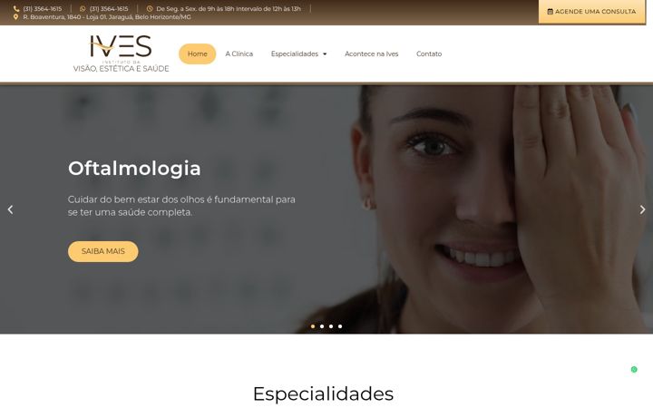 Screenshot di clinicaives.com.br