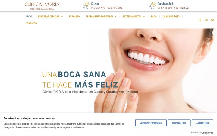 Screenshot of clinicaivoria.com