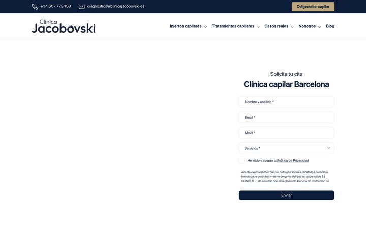 Skærmbillede af clinicajacobovski.es