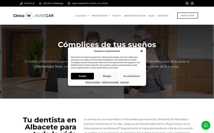 Screenshot of clinicajavierzar.com