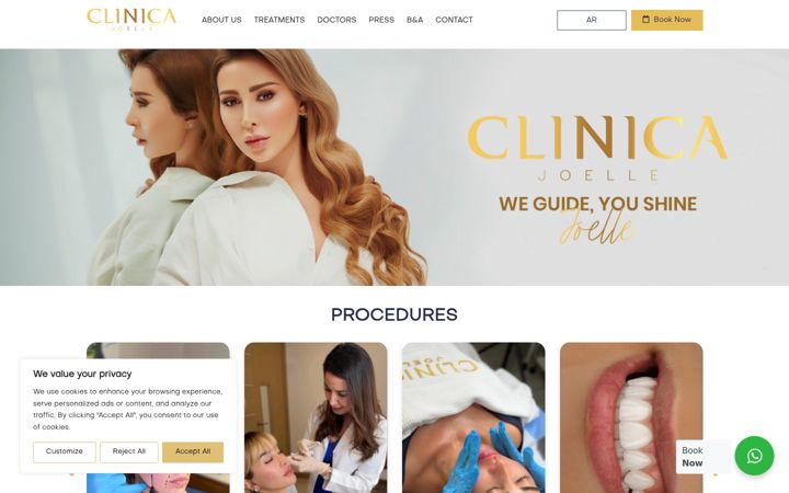 Screenshot of clinicajoelle.com