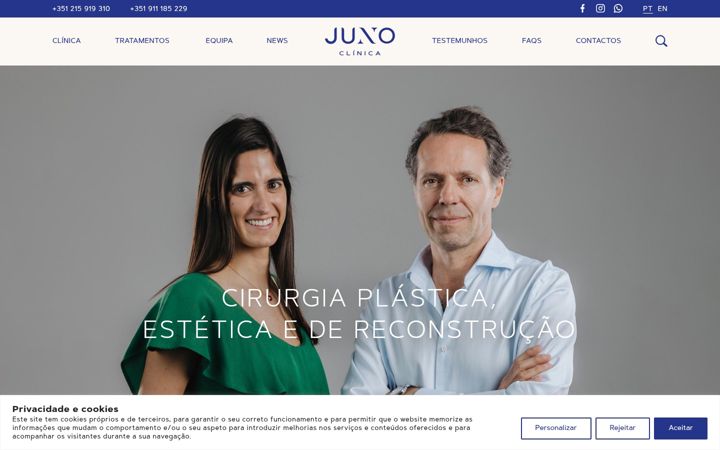 Ekrano kopija clinicajuno.pt
